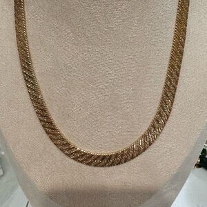 ALDO- Vintage Gold Plated Flat Chain Choker Necklace